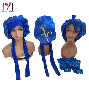 MUYANG Wholesale Designed Satin Braid Long <b>Bonnet</b> Night Cap Elastic Long Head Tie Hair Sleeping <b>Bonnets</b> Custom Logo for Sale - Product Image 2