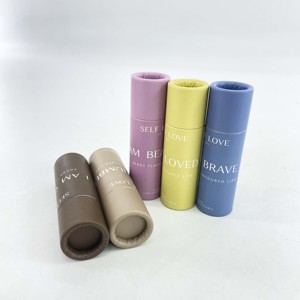 Conteneur biodégradable de baume à lèvres hydratant mignon, papier Kraft Push Up, Tubes de bâton déodorant, bâton rond, emballage de boîte