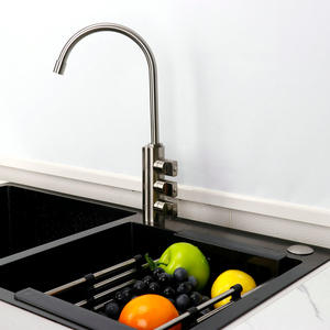 Di alta qualità in ottone tre manico filtro refrigerato e <span class=keywords><strong>acqua</strong></span> di Soda rubinetto da cucina nichel spazzolato 3 vie <span class=keywords><strong>acqua</strong></span> <span class=keywords><strong>frizzante</strong></span> rubinetto - Product Image 2