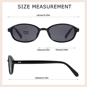 Gafas de Sol Ovaladas Estrechas de Moda Unisex para Adultos, Montura Completa de PC, Lentes de PC con Protección UV400, Embalaje Personalizado Disponible de Fábrica - Product Image 5