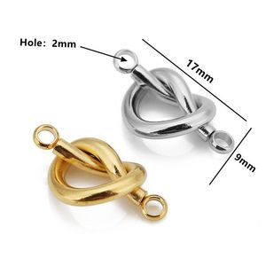 Connecteur en forme de nœud double boucle |   Lien d'amour en acier inoxydable plaqué or PVD 18 carats pour la fabrication de bijoux, bracelets et colliers DIY - Product Image 2
