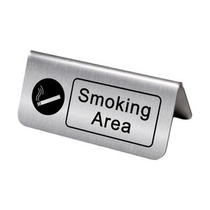 Letrero de acero inoxidable con texto personalizado, marcador de escritorio de metal cepillado para no fumar reservado o número de mesa <span class=keywords><strong>en</strong></span> cafetería, hotel, restaurante - Product Image 5