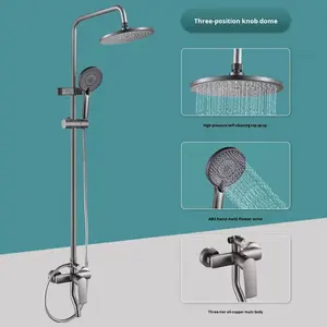 Ensemble <span class=keywords><strong>de</strong></span> <span class=keywords><strong>douche</strong></span> mural moderne et minimaliste à poignée unique <span class=keywords><strong>pour</strong></span> salle <span class=keywords><strong>de</strong></span> bain et villa - Product Image 2