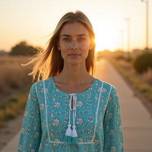 Atasan <span class=keywords><strong>Kurti</strong></span> pendek lengan penuh Viscose murni desain bergaya Modern Barat untuk anak perempuan tersedia dalam jumlah besar - Product Image 3