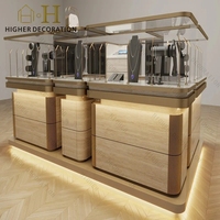 Kiosque de présentation de bijoux personnalisé, comptoir de présentation de bijoux en contreplaqué, vitrine en verre, présentoir à bijoux à vendre