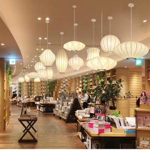 Lampes de lustre en tissu de soie pour salle à manger, style vintage, chambre à coucher, style japonais créatif Wabi Sabi, lampes suspendues en tissu - Product Image 5