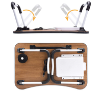 Bureau de lit pour ordinateur portable et écriture avec rangement, porte-gobelet, éclairage |   Support pliable pour ventilateur, porte-stylo et tablette, pour lit
