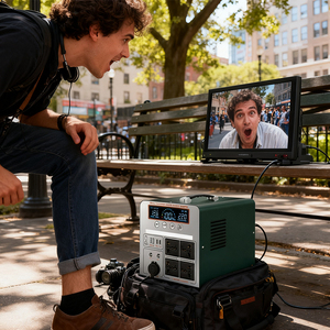 เครื่องกำเนิดพลังงานแสงอาทิตย์ 500W 504Wh คลื่นไซน์บริสุทธิ์ แบตเตอรี่ลิเธียมเทอร์นารี สถานีไฟฟ้าพกพา BMS ช่องเสียบที่จุดบุหรี่ - Product Image 4