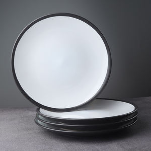 Assiette en céramique sous glaçure personnalisée avec logo pour hôtels et restaurants, petite assiette à dessert et salade de 7,5 pouces, vente en gros - Product Image 5