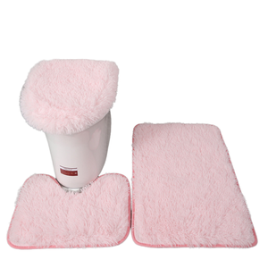 Ensemble de <span class=keywords><strong>3</strong></span> tapis de salle de bain en chenille antidérapants faits à la main tapis de bain moderne en microfibre avec boucle coupée en caoutchouc PVC durable pour hôtels - Product Image 1