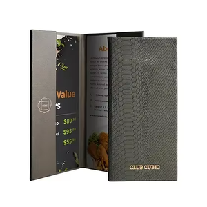 Cubierta de Menú de Cuero Personalizada, Estilo Libro, para Cafés, Restaurantes y Bares - Product Image 1