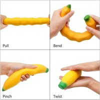 Jouet anti-stress banane surdimensionné, super doux et extensible en TPR, balle de compression réaliste, cadeau fantaisie pour le bureau, l'école et les adultes