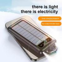 Mince étanche Portable solaire Powerbank 20000mAh chargeur batterie externe 10000mAh Flash lumière solaire banques d'alimentation chargeur avec support
