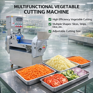 Machine industrielle de découpe de légumes et de fruits, trancheuse-découpeuse multifonctionnelle avec moteur, équipement de transformation alimentaire de haute précision - Product Image 1