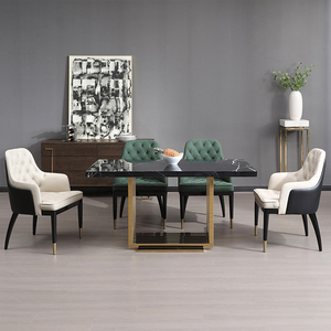 Silla <span class=keywords><strong>de</strong></span> <span class=keywords><strong>Comedor</strong></span> <span class=keywords><strong>de</strong></span> Diseño Moderno con Tapicería <span class=keywords><strong>de</strong></span> Tela <span class=keywords><strong>de</strong></span> Cuero Duradera y Patas <span class=keywords><strong>de</strong></span> Metal <span class=keywords><strong>para</strong></span> Uso Doméstico - Product Image 4