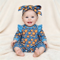 Vêtements pour poupées reborn en gros : Combinaison à imprimé floral, bandeau à nœud, robe, accessoires, cadeaux de bienvenue, en vinyle