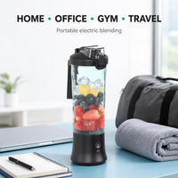 Blender portable 150W, 600 ml, 20 oz, 6 lames, 2000 mAh, rechargeable, pour jus, smoothies, glace pilée