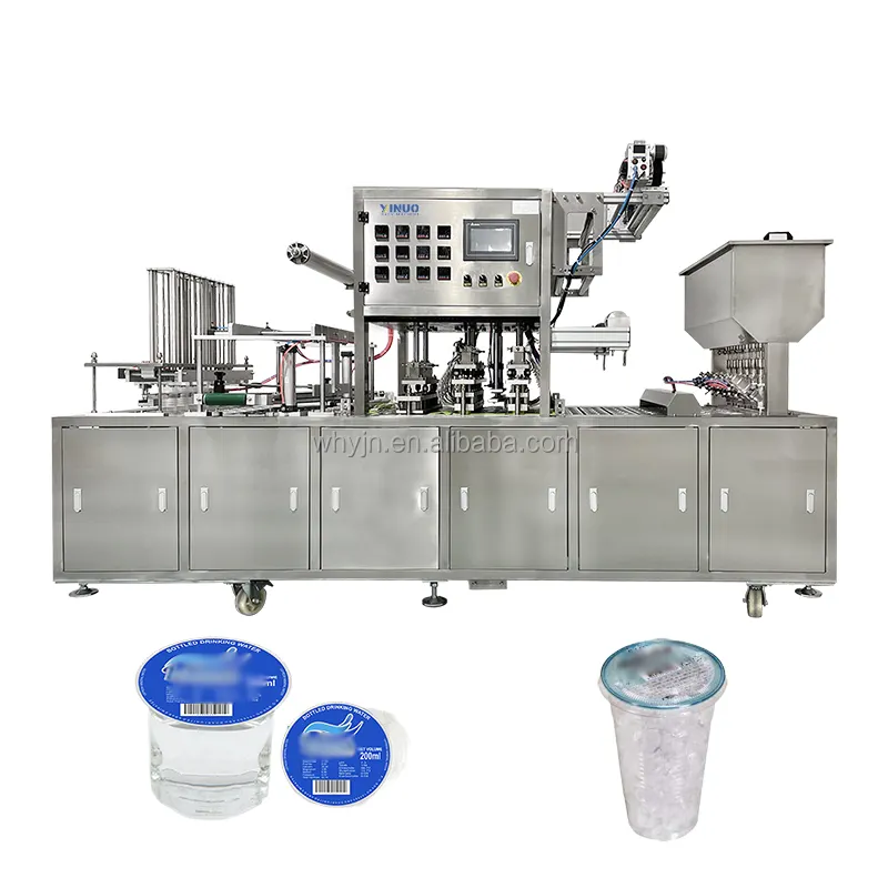 Automatische Plastic Bekervulmachine Automatische Afdichting Voor Granola Melk Yoghurt Watersapdrank