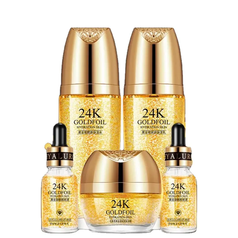 Ensemble de soins de la peau Kit de soins de la peau nourrissant hydratant anti-âge feuille d'or