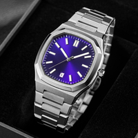 Montre à quartz en acier inoxydable de haute qualité pour hommes, étanche 5 ATM, design sportif et élégant, fermoir papillon de 5 mm
