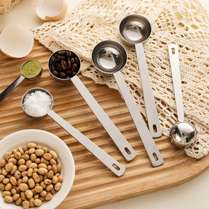 Cuchara Medidora <span class=keywords><strong>de</strong></span> Café con Mango Largo, Cuchara Medidora <span class=keywords><strong>de</strong></span> Mesa, Herramientas <span class=keywords><strong>de</strong></span> Medición, Cuchara para Azúcar, <span class=keywords><strong>Leche</strong></span> en Polvo y Especias, en Plata y Oro - Product Image 4