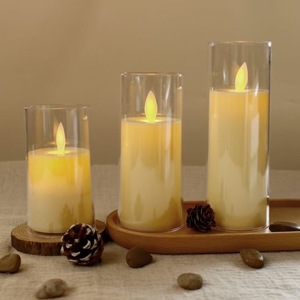 <span class=keywords><strong>Bougie</strong></span> LED à piles <span class=keywords><strong>avec</strong></span> <span class=keywords><strong>flamme</strong></span> mobile, design en cire de paraffine de luxe, pour la décoration de la maison à l'occasion de Diwali et de Noël - Product Image 1