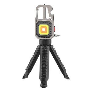 Mini lampe de travail COB rechargeable Smiling Shark, support trépied flexible détachable, mousqueton, outil multifonction - Product Image 1