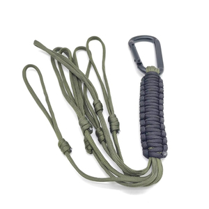 Cordon en paracorde fait main multi-boucles avec mousqueton et crochet à clés, organisateur d'équipement de terrain extérieur, accessoire pour activités de camping - Product Image 3