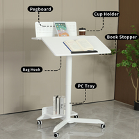 Muebles Ada Oficina Gas Altura de elevación Ajustable Móvil Elegante Pie Flipper Escritorio Mesa de entrenamiento con ruedas
