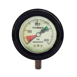 Bottom Connection 400 <span class=keywords><strong>BAR</strong></span> Dial <span class=keywords><strong>50</strong></span> MM Manômetro Com Tampa De Borracha para Aparelho de Respiração Scba OEM ODM Support - Product Image 1