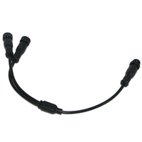 Câble Connecteur Étanche M12 3 Broches 1 Mâle vers 2 Femelles en Y pour Éclairage Décoratif d'Événements