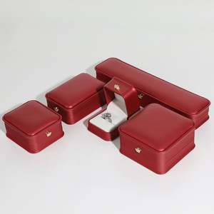 Boîte à bijoux en cuir PU pour bague, boucles d'oreilles, pendentif, emballage, logo personnalisé - Product Image 5