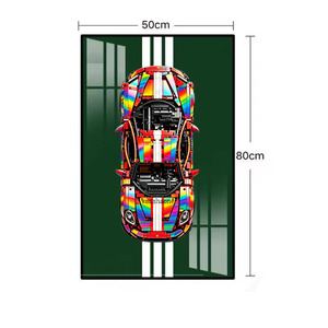 Without Lighting <strong>Bricks</strong> Car Display Frame Custom Building <strong>Block</strong> Wall Art for Race Car Model Wall Mounted Plastic Model Showcase - Product Image 3