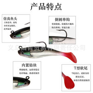 Weihai Soft Bait 8cm Midwater Lure Bass Fishing Glow In Dark Bionic Artificial Baits Single Hook With <b>Lead</b> <b>Weight</b> - Product Image 5