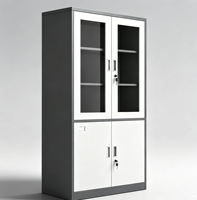 Armoire de rangement modulaire verrouillable en acier inoxydable ignifuge à 4 portes H1800W900D400mm pour bureau, classement de dossiers, école, supermarché