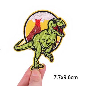 Patchs brodés thermocollants en forme de dinosaure de dessin animé pour vêtements, vente en gros, patchs personnalisés de haute qualité pour jeans - Product Image 4