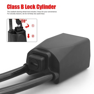 Verrou de <span class=keywords><strong>volant</strong></span> de voiture universel en forme de U avec 3 clés, cordon de sécurité pour la prise de ceinture de sécurité, dispositif <span class=keywords><strong>antivol</strong></span> - Product Image 4