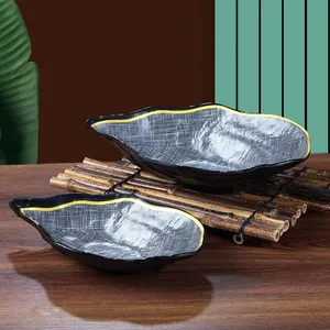 Factory supplier Oyster shaped deep plate special design melamine tableware set for restaurant Japanese