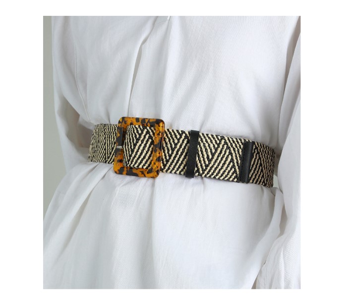 AMAZON hotsale Straw Woven Elastic Stretch Waist Belts for Women Fashion Boho Ladies Braided Skinny Dress Belt