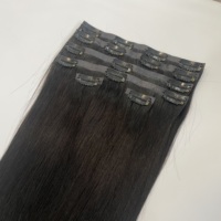 Extensions de cheveux bouclés crépus sans couture à clipser, en cheveux humains bruts, trame PU, boucles crépues à clipser, volume complet pour femmes noires, 16 clips, 120g/ensemble