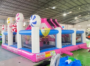 Centro de Juegos Inflable de <span class=keywords><strong>Alquiler</strong></span> para Parques de Diversiones, Tobogán Inflable Resistente <span class=keywords><strong>con</strong></span> Temática de Dulces, <span class=keywords><strong>Casa</strong></span> de Brinco Inflable - Product Image 2