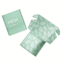 Boîte en carton personnalisée avec logo, boîte d'expédition personnalisée imprimée en vert menthe pour les ensembles de produits à thème botanique et parfums d'intérieur