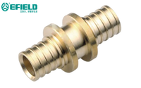 Tuyaux en laiton à basse pression PEX a Raccords coulissants plaqués Technique de coulée Modèle de tête de connexion à pression pour solution de plomberie