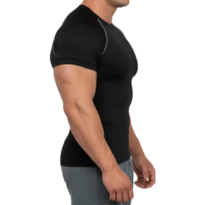 Camiseta Deportiva de Compresión Transpirable Personalizada de Media Manga para Hombre, Ropa Deportiva de Alta Calidad para Gimnasio, Camiseta Informal para Hombre - Product Image 4
