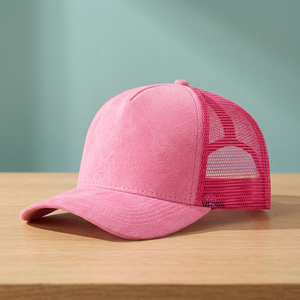 Gorra Trucker Rosa de Malla con Bordado 3D de 5 Paneles, Cierre Trasero Ajustable, Unisex, Casual, para Fiesta, Primavera, Verano, Color Sólido, Talla Adulto - Product Image 3