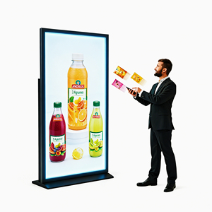 จอแสดงผลโฆษณาแบบตั้งพื้นขนาด 50-75 นิ้ว LED Android LCD ความสว่างสูง รองรับ CMS/RDM - Product Image 1
