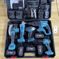 Kit combinado de herramientas eléctricas inalámbricas de 16 piezas OEM al por mayor, juego de taladro y llave de amoladora angular sin escobillas para taller