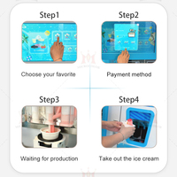 Distributeur automatique de crème glacée molle intelligent automatique à jetons commercial Robot distributeur automatique de gelato congelé en libre-service extérieur