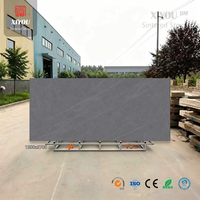 Losa de Piedra Sinterizada Gris Noble de 12 mm, Resistente a los Arañazos, 1200x2700 mm, Brillante, Resistente a los Ácidos, para Sala de Estar Comercial