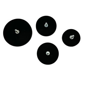 מפעל סין n52 neodymium d22 d88 פנימי חוט שחור חזק גומי מצופה מגנט קטן עגולה קטן - Product Image 1